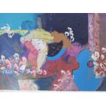 After Lee White Limited edition print 227/300 Figure with guitar, signed lower right, 45 x 66cm