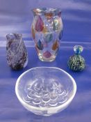 Kosta Boda clear glass bowl decorated with grapes, 13.5cm in diameter, 6cm high, a Hortons Poland