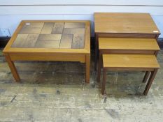 20th century nest of three tables and rectangular tile-top occasional table (2)