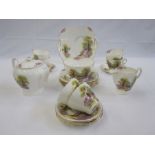 Shelley tea service, 'England's Charm' pattern, Rg No, 823343 , comprising of teapot, sugar bowl,