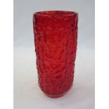 Whitefriars red bark-effect glass vase, 25cm high  Condition ReportSome slight scratches to