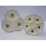 Poole pottery hors oeuvres dish, floral decorated and another similar patterned dish (2)