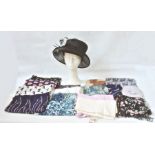 Large quantity of assorted scarves mainly modern, no designer labels, pashminas, silk squares and