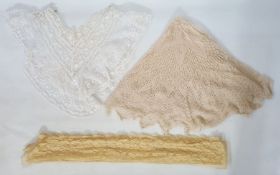 Victorian lace collar, undyed lace trim and a cobweb shawl (3)