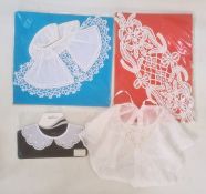 Lace collar, a lace and cotton fichu, a small cotton collar and a cotton and lace embroidered fichu