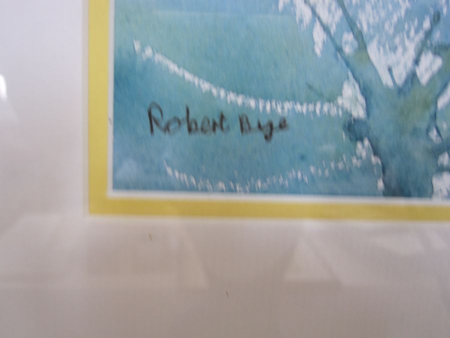 Robert Bye  Watercolour Beach scene with kite, signed lower left, 55cm x 37cm - Image 2 of 2