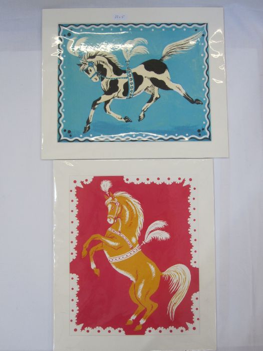 Felicity Ashby Colour print "Orange Circus Horse", 31cm x 38cm  "Piebald Circus Horse", 30cm x 38cm - Image 2 of 3