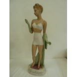 1940's plaster painted female figure advertising underwear for 'Youth Lines by WB', 71 cms h. some