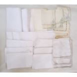 Quantity of table linen to include damask napkins, tablecloths, table mats, etc (1 box)