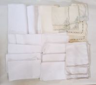 Quantity of table linen to include damask napkins, tablecloths, table mats, etc (1 box)