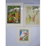 Pat Harrison Colour print "Rabbits with Toadstools", 21.5cm x 17.5cm  Lydia Hine Colour print "