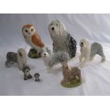 Wade English sheepdog, Royal Doulton model sheepdog, Sylvac model sheepdog, other model dogs and