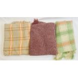 Welsh-style check blanket/rug and two other rugs (3)  Condition Reportgreen rug measure 186