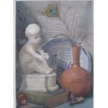 Frances Mary Towers  Watercolour  Still life studies and an allegorical scene, two signed verso