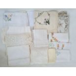 Quantity of assorted table linen to include crocheted, embroidered, damask napkins, table mats (1