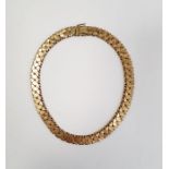 Mid-20th century 9ct gold collarette necklace of curve and ball design, 44.8g approx.Condition