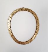 Mid-20th century 9ct gold collarette necklace of curve and ball design, 44.8g approx.Condition