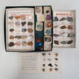 Small collection of rock and mineral specimens with explanatory descriptions