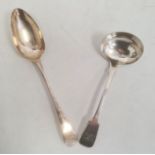 A George III silver tablespoon, crest to handle, London 1793, maker Peter and Ann Bateman, 1.5ozt