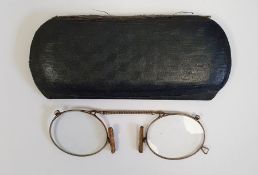 Pair of 9ct gold-framed spectacles, cased