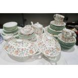 Quantity of Minton 'Haddon Hall' pattern porcelain part dinner and tea service Condition Report