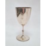 Victorian silver goblet, plain, London 1875, maker's mark worn, 3.5ozt approx. 14cm high approx.