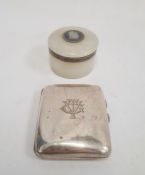 1920's silver cigarette case, rectangular with engraved initials TCV, Birmingham 1919, engraved to