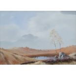 James Greig - late 19th, early 20th century Watercolour and gouache Moorland scene, signed lower