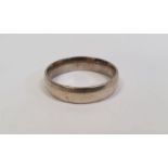 9ct white gold wide wedding band, 6g