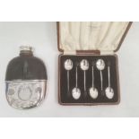 Set of six 1920's silver coffee spoons with ebony coffee bean finials, Birmingham 1929, maker