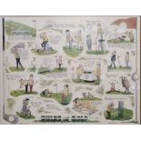 After Terry Willers  Colour print "Rules of Golf", 59cm x 79.5cm  Bob Collins Watercolour Two