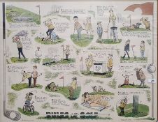 After Terry Willers  Colour print "Rules of Golf", 59cm x 79.5cm  Bob Collins Watercolour Two