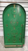 Green painted bagatelle board