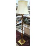 Brass and brown onyx standard lamp