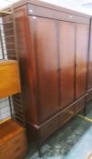 20th century modern three door wardrobe together with matching two door wardrobe (2)