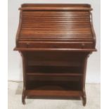 20th century oak tambour top student's desk