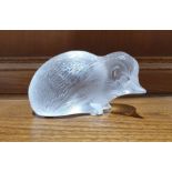 Lalique glass model of a hedgehog, with signature to base, 7cm high