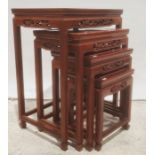 Nest of four modern Chinese hardwood tables (4)