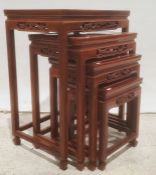 Nest of four modern Chinese hardwood tables (4)