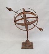 Metal armillary sphere, 53cm high