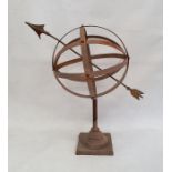 Metal armillary sphere, 53cm high