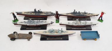 Quantity of DeAgostini painted models of ships and other toys (1 box)