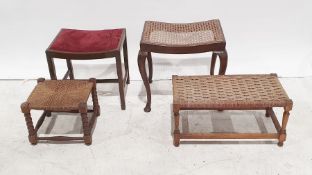 Pair of side chairs, two stools and two string-top stools (6)