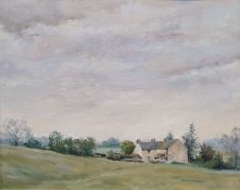 20th century school Oil on board "Crocketts Farm", signed verso by G M King '85, 39cm x 49cm