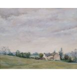 20th century school Oil on board "Crocketts Farm", signed verso by G M King '85, 39cm x 49cm