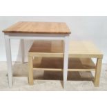 Pine top table and a further coffee table (2)