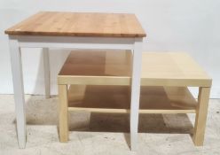 Pine top table and a further coffee table (2)