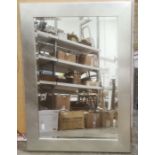 Modern rectangular mirror in silver effect frame