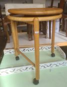 Circular tray table in beech with matching lazy Susan