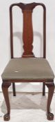 Early 20th century mahogany armchair on cabriole legs and another chair (2)